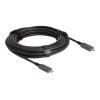 Delock - USB-Kabel - 24 pin USB-C (M) zu 24 pin USB-C (M) - USB 3.2 Gen 2 / DisplayPort 1.4 - 20 V - 3 A - 10 m - Active Optical Cable (AOC), USB Power Delivery (60W), unterstützt 4K 144 Hz (3840 x 2160) - Schwarz