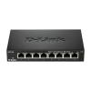 Switch / D-Link DES-108 / E / unmanaged / 8x 10 / 100TX / IEEE 802.3x Flow-Control / IEEE 802.3az EEE kompatibel / ohne Lüfter / schwarzes Metallgehäuse / Kensington Sicherheits-Slot / ext. Netzteil