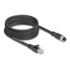Delock M12 Kabel X-kodiert 8 Pin Buchse zu RJ45 Stecker Cat.5e S / FTP flexibel 5 m schwarz