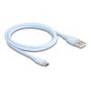 Delock USB 2.0 Kabel USB Typ-A Stecker zu USB-C Stecker 1 m blau Silikon