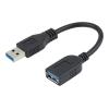 StarTech.com 15cm USB 3.0 Verlängerungskabel - USB 3 Typ A Kabel Verlängerung - Stecker / Buchse - Schwarz - USB-Verlängerungskabel - USB Typ A (W) zu USB Typ A (M) - USB 3.0 - 15.2 cm - geformt - Schwarz - für P / N: 35FCREADBU3, HB30A4AIB, HB30C4AIB,