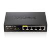 Switch / DES-1005P / E / 5x 10 / 100TX / davon 1x 802.3af PoE / IEEE 802.3az EEE kompatibel / QoS / schwarzes Metallgehäuse / lüfterlos