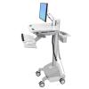 Ergotron EMR Cart with LCD Arm, LiFe Powered - Wagen - für LCD-Display / PC-Ausrüstung - Kunststoff, Aluminium, verzinker Stahl - Grau, weiß, Polished Aluminum - Bildschirmgröße: bis zu 55,9 cm (bis zu 22 Zoll) - TAA-konform