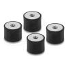 Delock - Vibration damper - M8 x 1.25 mm, 30 mm diameter, 20 mm height, with 2 x internal thread - Schwarz (Packung mit 4)