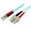 StarTech.com 2m Fiber Optic Cable - 10 Gb Aqua - Multimode Duplex 50 / 125 - LSZH - LC / SC - OM3 - LC to SC Fiber Patch Cable (A50FBLCSC2) - Patch-Kabel - LC Multi-Mode (M) zu SC multi-mode (M) - 2 m - Glasfaser - Duplex - 50 / 125 Mikrometer - Aquamarin