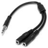 StarTech.com 3,5mm Klinke Y-Splitter Kabel - Headset Splitter - Audio-Splitter - mini-phone stereo 3.5 mm männlich zu mini-phone stereo 3.5 mm weiblich - 20 cm - Schwarz - für P / N: MU15MMS, MU6MMS
