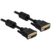 Delock - DVI-Kabel - DVI-I (M) zu DVI-I (M) - 2 m - Daumenschrauben - Schwarz