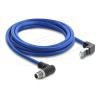 Delock - Netzwerkkabel - 8-polig M12 (M) nach unten abgewinkelt zu RJ-45 (M) nach oben angewinkelt - 2 m - 6.5 mm - S / FTP - CAT 6a - geformt - Blau