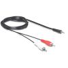 Delock - Audiokabel - RCA x 2 männlich zu mini-phone stereo 3.5 mm männlich - 1.5 m - Schwarz