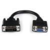 StarTech.com VGA auf DVI Monitor Adapter 20cm - VGA (15 pin) (Buchse) DVI-I (29 pin) (Stecker) Kabel - VGA / DVI Dongle - VGA-Adapter - DVI-I (M) zu HD-15 (VGA) (W) - 20 cm - Daumenschrauben - Schwarz