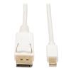 Eaton Tripp Lite Series Mini DisplayPort to DisplayPort Adapter Cable, 4K 60Hz (M / M), DP Latching Connector, White, 6 ft. (1.8 m) - DisplayPort-Kabel - Mini DisplayPort (M) zu DisplayPort (M) - 1.83 m - weiß