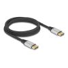 Delock DisplayPort Kabel 16K 60 Hz 2 m silber Metall
