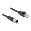 Delock - Netzwerkkabel - 4-polig M12-D (M) zu RJ-45 (M) - 1 m - 5 mm - S / FTP - CAT 5e - ohne Haken - Schwarz