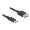 Delock - USB-Kabel - USB-C (M) zu USB (W) umkehrbar - USB 2.0 - 3 A - 5 m - einfache USB - Schwarz