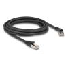 Delock RJ45 Netzwerkkabel Cat.8.1 S / FTP Stecker 45 grad nach rechts gewinkelt zu Stecker gerade bis 40 Gbps 3 m schwarz
