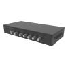 Niedrigimpedanz-Audioverstärker - 2 x 50W (RMS bei 8 Ohm) - RS232 - Bluetooth (umbenennbar, Pin festlegen) - 4 x Eingänge, jeweils entweder Line-Level oder Mikrofon (symmetrisch mit Trimmanpassung und schaltbarer Phantomspeisung) - Pre-Mix-Line-Out -