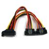 StarTech.com SATA Y-Strom-Adapterkabel mit Verriegelungs Clip 15cm - S-ATA Y Splitter Stromkabel St / Bu - Serial ATA 15pin Y-Adapter - Netz-Splitter - SATA-Stromstecker (M) zu SATA-Stromstecker (W) - 15.24 cm - eingerastet - für P / N: HSB13SATSASB, HSB