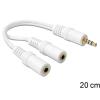 Delock - Audiokabel - mini-phone stereo 3.5 mm weiblich zu mini-phone stereo 3.5 mm männlich - 20 cm - weiß