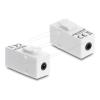 Delock - Audiokoppler - 4-poliger Mini-Stecker weiblich zu 4-poliger Mini-Stecker weiblich - weiß - Keystone-Buchse