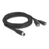 Delock M12 Kabel A-kodiert 8 Pin Buchse zu 2 x USB 2.0 Typ-A Buchse 3 m schwarz