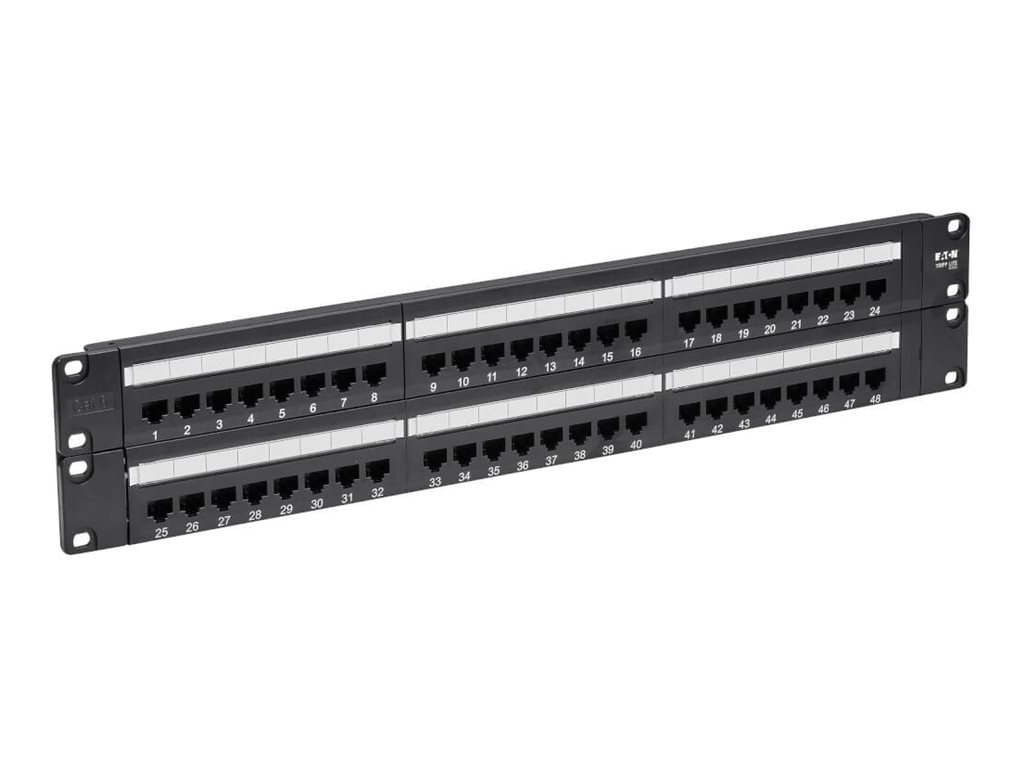 Eaton Tripp Lite Series 48-Port Cat6 Cat5 Patch Panel Rackmount 110 Punch Down RJ45 Ethernet 1URM 568B - Patch Panel - CAT 6 - 48.3 cm (19") - 48 Ports