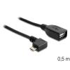 Delock Kabel USB micro-B Stecker > USB 2.0-A Buchse OTG 50 cm gewinkelt