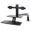 Ergotron WorkFit-A Dual Workstation With Suspended Keyboard - Stehender Tischwandler - Polished Aluminum, Schwarz