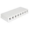 Delock Keystone Surface Mounted Box - Gehäuse mit modularen Einsätzen - weiß - 8 Ports