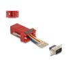 Delock - Serieller Adapter - DB-9 (M) schraubbar zu RJ-45 (W) - einzeln zuweisbare serielle Schnittstelle - Rot