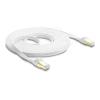 Delock - Patch-Kabel - RJ-45 (M) zu RJ-45 (M) - 10 m - U / FTP - CAT 8.1 - flach, bis zu 40 Gbps Datenübertragungsrate, geformt, ohne Haken - weiß