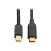 Eaton Tripp Lite Series USB 3.1 Gen 1 USB-C to Mini DisplayPort 4K Adapter Cable (M / M), Thunderbolt 3 Compatible, 3840 x 2160 (4K x 2K) @ 60 Hz, USB C, USB Type C, USB Type-C,6 ft. - Externer Videoadapter - USB-C 3.1 - Mini DisplayPort - Schwarz