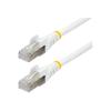 StarTech.com 5 m CAT6a Kabel, LSZH, 10 Gbit SFTP Netzwerk / Ethernet Kabel - Patch-Kabel - RJ-45 (M) zu RJ-45 (M) - 5 m - S / FTP - CAT 6a - IEEE 802.3bt - halogenfrei, geformt, ohne Haken, verseilt - weiß