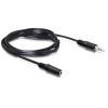 Delock - Audioverlängerungskabel - mini-phone stereo 3.5 mm weiblich zu mini-phone stereo 3.5 mm männlich - 3 m - Schwarz