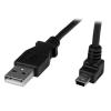StarTech.com 1m USB auf Mini USB Anschlusskabel 90° gewinkelt - USB A zu Mini B Kabel - 1 x USB A (St), 1 x USB Mini B (St) - Schwarz - USB-Kabel - USB (M) zu Mini-USB, Typ B (M) - 1 m - 90° Stecker - Schwarz