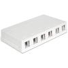 Delock Keystone Surface Mounted Box - Gehäuse mit modularen Einsätzen - weiß - 6 Ports