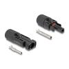 Delock DL4 Solar Steckverbinder für Kabel zum Crimpen, Stecker und Buchse, schwarz 2 Stück