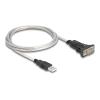 Delock - Kabel USB / seriell - USB (M) zu DB-9 (M) - 5 V - 1 m - Daumenschrauben - durchsichtig - mit 6-poliger Anschlussblock / 9-poliger D-Sub (DB-9) Adapter