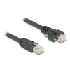Delock - Netzwerkkabel - RJ-45 (M) zu RJ-45 (M) schraubbar - 1 m - 6.5 mm - S / FTP - CAT 6a - Gigabit Ethernet Support - Schwarz