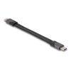 Delock - USB-Kabel - USB-C (M) zu USB-C (M) - USB 2.0 / USB 3.2 / USB4 / Thunderbolt 3 - 20 V - 5 A - 15 cm - USB-Stromversorgung (100 W), Power Delivery 3.0 Unterstützung, bis zu 40 Gbps Datenübertragungsrate, E-marker, flaches Kabel - Grau, Schwarz