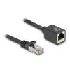 Delock - Netzwerkverlängerungskabel - RJ-45 (M) zu RJ-45 (W) - 50 cm - 6 mm - S / FTP - CAT 6a - halogenfrei, Steckerbelegung 1:1, ohne Haken - Schwarz