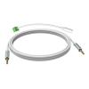 10 m 3,5 mm Miniklinken-Kabel - vergoldete Stecker - doppelt isoliert mit Aluminiumfolie - verzinnte Kupferspiralschirmung - Miniklinke (m) zu Miniklinke (m) - Außendurchmesser 3,0 mm - 26 awg - weiß
