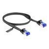Delock - Patch-Kabel - RJ-45 (M) zu RJ-45 (M) - 50 cm - U / FTP - CAT 6a - ohne Haken, flach - Schwarz