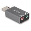 Delock - Adapter USB-A auf Kopfhöreranschluss - USB männlich zu Mono Mini-Stecker, mini-phone stereo 3.5 mm weiblich - Grau
