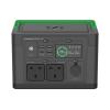 Schneider OffGrid 330 - Tragbares kraftwerk - LCD, 2 BS1363-Steckdosen, Sinuswelle, 3 USB-A, 1 USB-C, drahtloses Ladegerät - Wechselstrom 230 V - 330 Watt - Lithium-Ionen - 332 Wh - Ausgangsanschlüsse: 2 - Großbritannien - Schwarz, grün