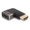 Delock HDMI Adapter Stecker zu Buchse 90 grad links gewinkelt 8K 60 Hz grau Metall