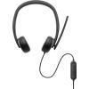 Dell Wired Headset WH3024 - Headset - On-Ear - kabelgebunden - USB-C - Zertifiziert für Microsoft Teams, Zoom Certified