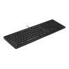 HP 125 - Tastatur - full size - USB - QWERTY - Dänisch - Schwarz (Packung mit 12)