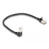 Delock - Netzwerkkabel - RJ-45 (M) nach unten abgewinkelt zu RJ-45 (M) gerade - 25 cm - 4.5 mm - S / FTP - CAT 6a - halogenfrei - Schwarz