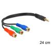 Delock - Videokabel - Component Video - RCA x 3 weiblich zu 4-poliger Mini-Stecker männlich - 24 cm - Schwarz