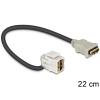 Delock Keystone Module HDMI female > HDMI female 110° with cable - HDMI-Kabel - HDMI weiblich zu HDMI weiblich - 22 cm